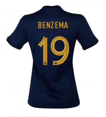 Maillot de foot France Karim Benzema #19 Domicile Femmes Monde 2022 Manches Courte